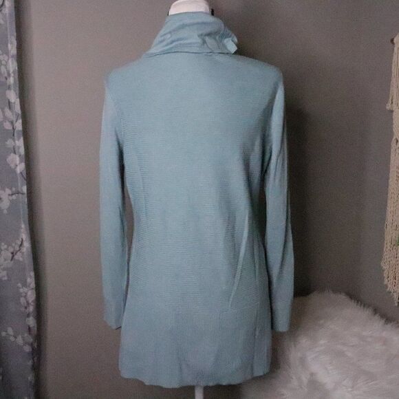 Adrienne Vittadini | Ribbed Knit Cowl Neck Tunic Sweater Medium - Picture 5 of 8